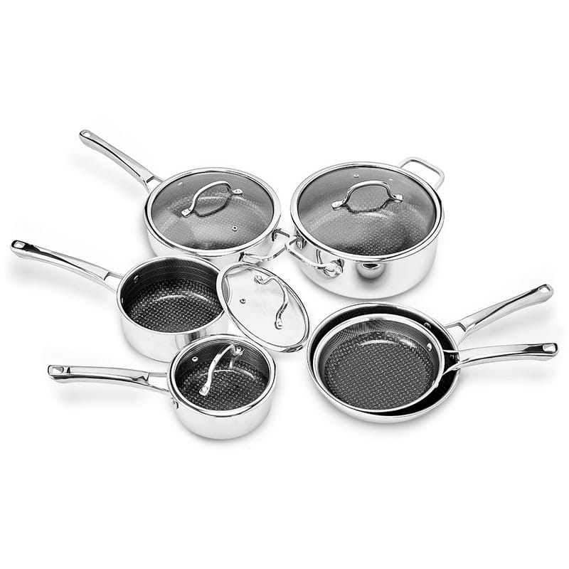 Non-Stick Cookware Set Stainless Steel Pots And Pans Set With Lids