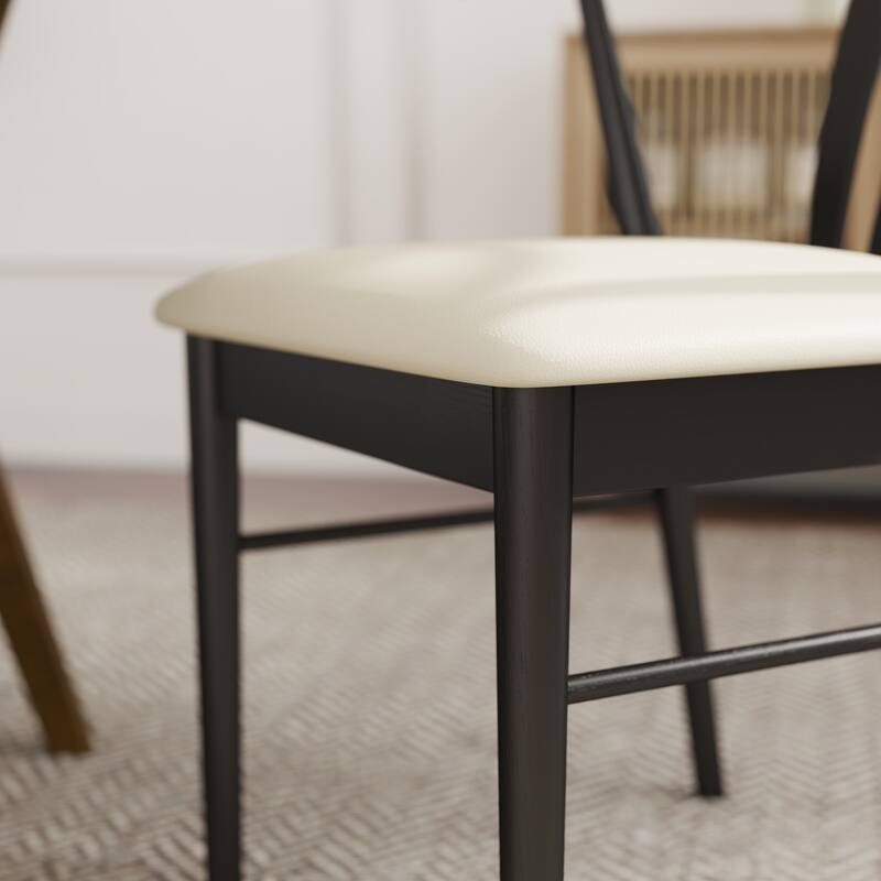 Roundhill Furniture Lavin Curved Back Dining Chairs, Set of 2