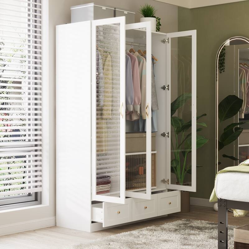 Multi-Piece Wardrobe Set Adaptable Closet Modules Combo Armoires