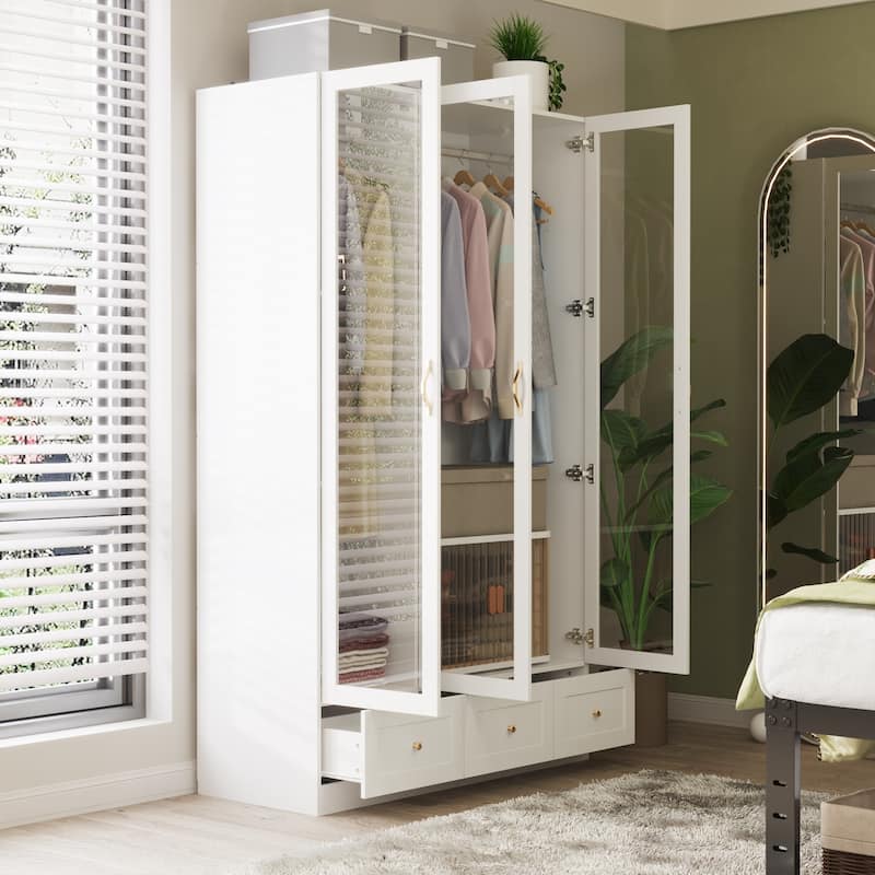 Multi-Unit Wardrobe Versatile Storage Solutions Armoires Cabinet White