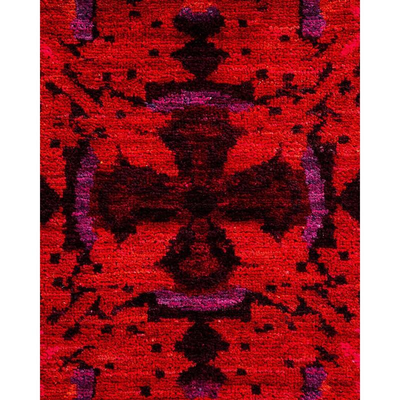 Overton Hand Knotted Wool Vintage Inspired Modern Contemporary Overdyed Orange Area Rug - 8' 3" x 10' 3"
