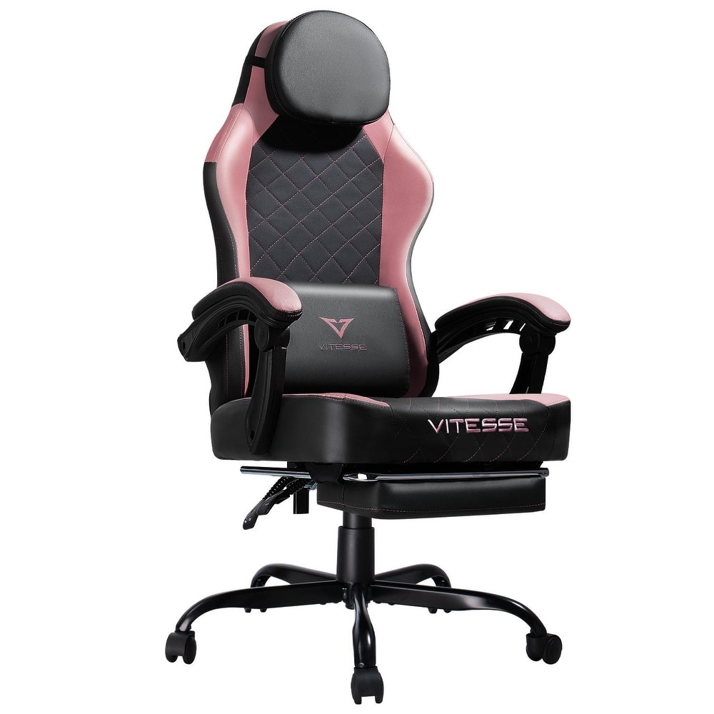BOSSIN Ergonomic Gaming Chair – 400 lbs Support, PC/Racing Office Chair with Adjustable Swivel, Lumbar Vibration & Headrest