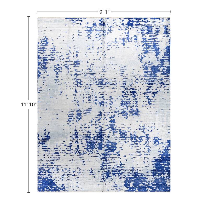 Modern One-of-a-Kind Handmade Area Rug - Gray, 9' 1" x 11' 10" - 9' 1" x 11' 10"