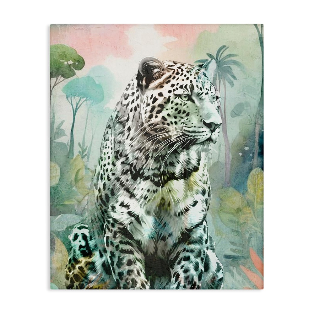 Stupell Leopard Gazing in Jungle Canvas Wall Art Design By Kim Allen