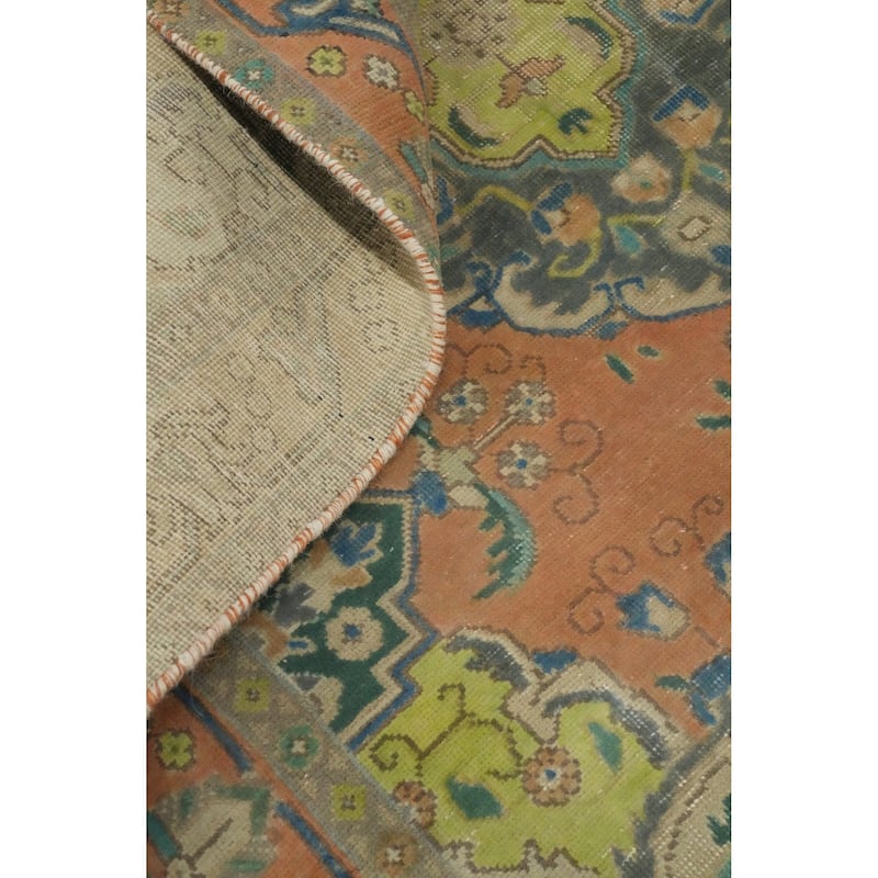 Hand Knotted Oriental 100% Wool Carpet Traditional Medallion Oranges & Rust Tabriz Area Rug - 6' 2'' X 4' 6''