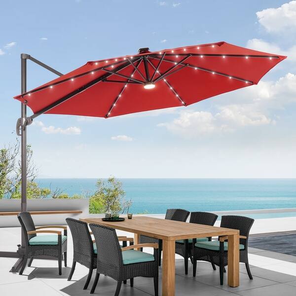 3 or 2 tiers patio umbrella 13ft 2 Tier Double-Sided Patio Vented Umbrella with Base