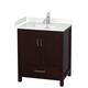 Option Espresso / Carrara Cultured Marble Top / Brushed