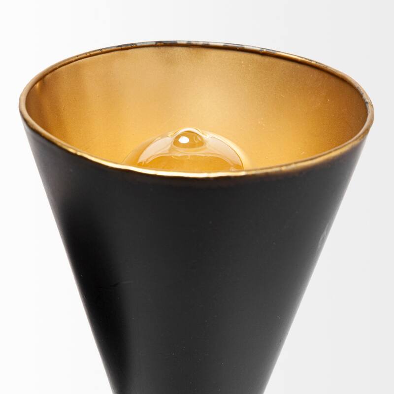 Eris II Black Metal w/ Gold Accent Double-Cone Wall Sconce