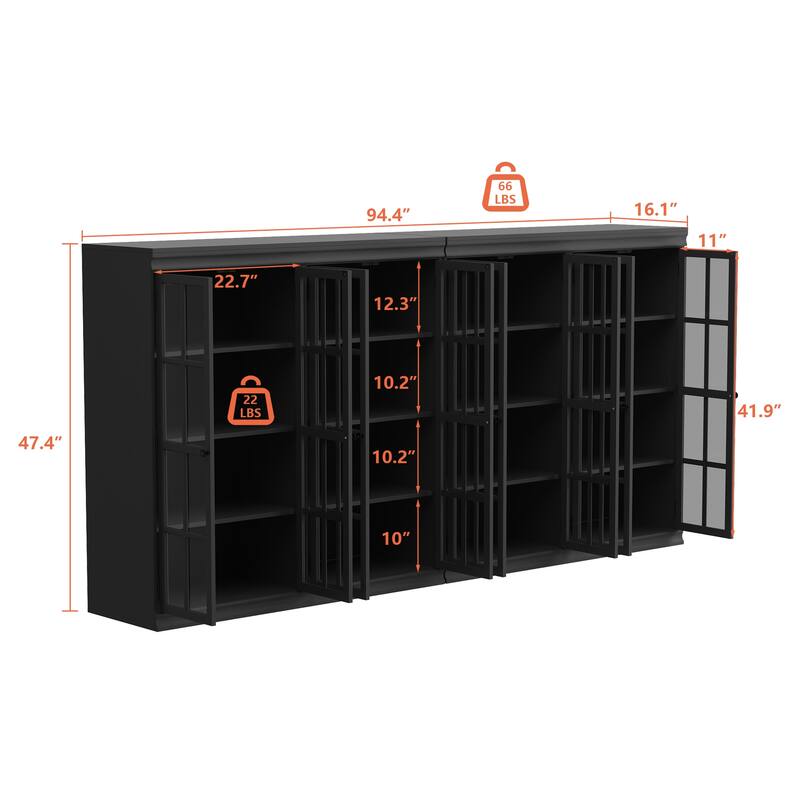 Contemporary Elegance and Versatile Sideboard Bookshelf Bookcase