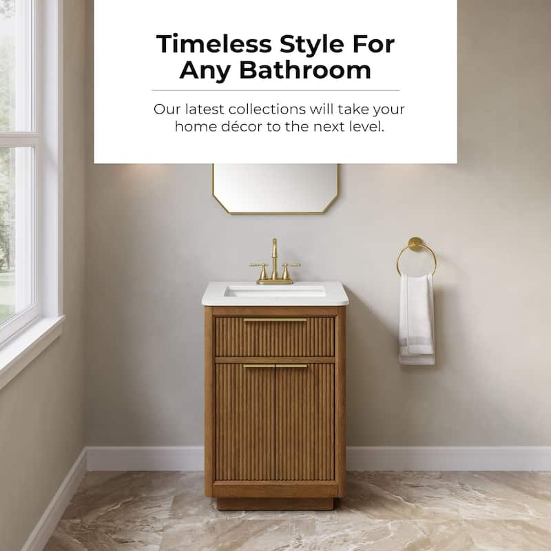 Xander Bathroom Vanity with White Engineered Stone Top