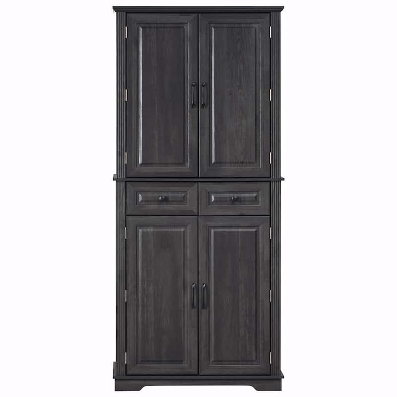 71" Tall Kitchen Pantry Cabinet with 3 Pull-Out Cabinet Organizers