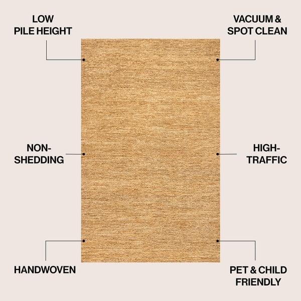 dimension image slide 1 of 7, JONATHAN Y Griffin Rustic Farmhouse Woven Jute Solid Area Rug