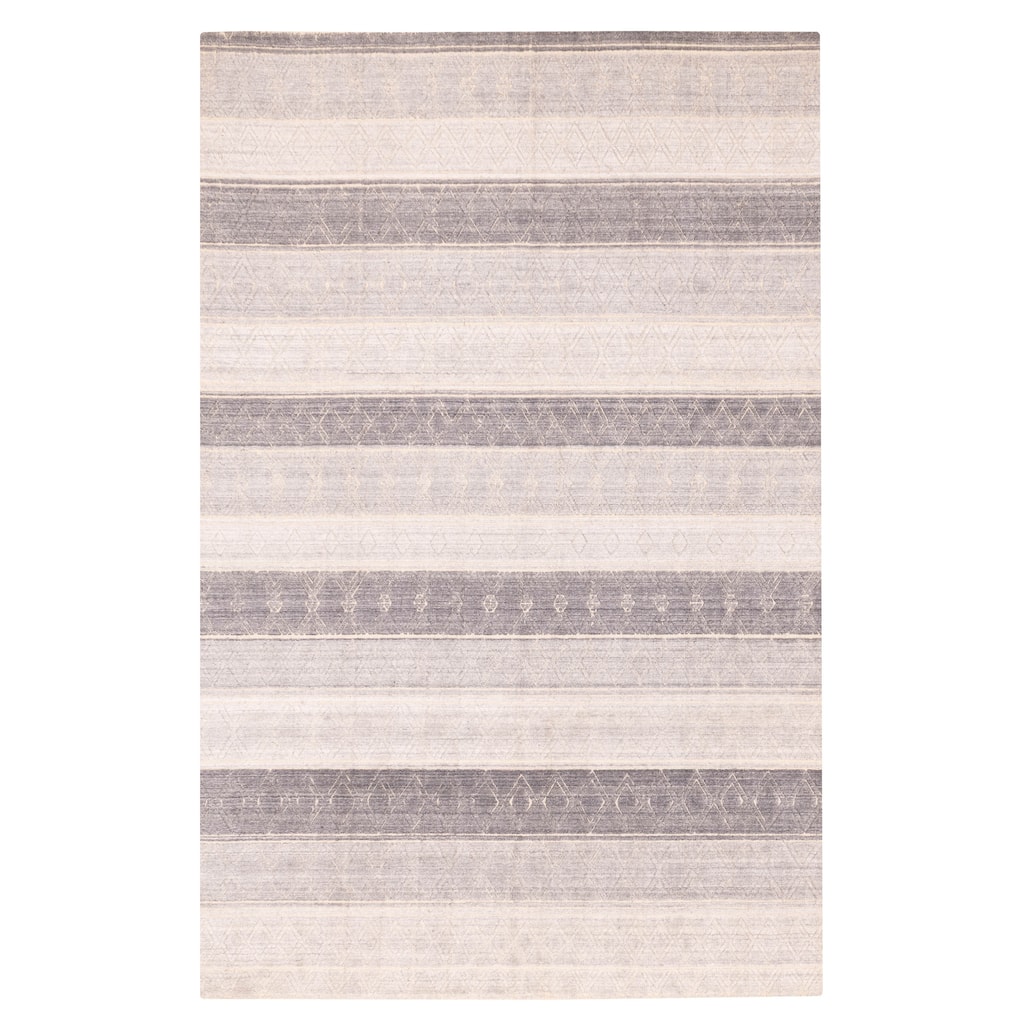 ECARPETGALLERY Hand Loomed Elysian Grey Wool Rug - 6'7 x 9'10
