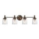preview thumbnail 1 of 8, Maxim 21354 Swirl 4 Light 33" Wide Vanity Light Antique Bronze