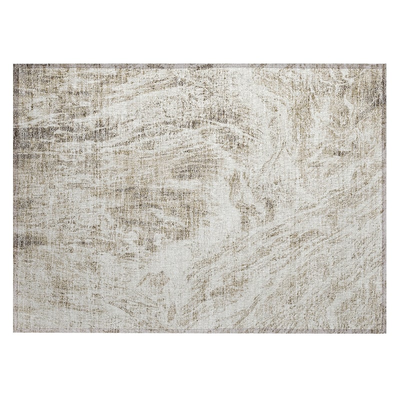 Machine Washable Indoor/ Outdoor Modern Abstract Chantille Rug