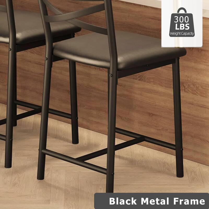 Modern 26" Counte Height Bar Stools for Kitchen Island, Black