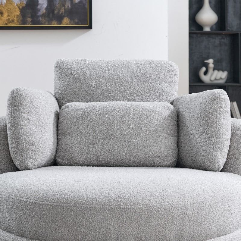 Modern style round double sofa chair leisure armchair, teddy velvet fabric
