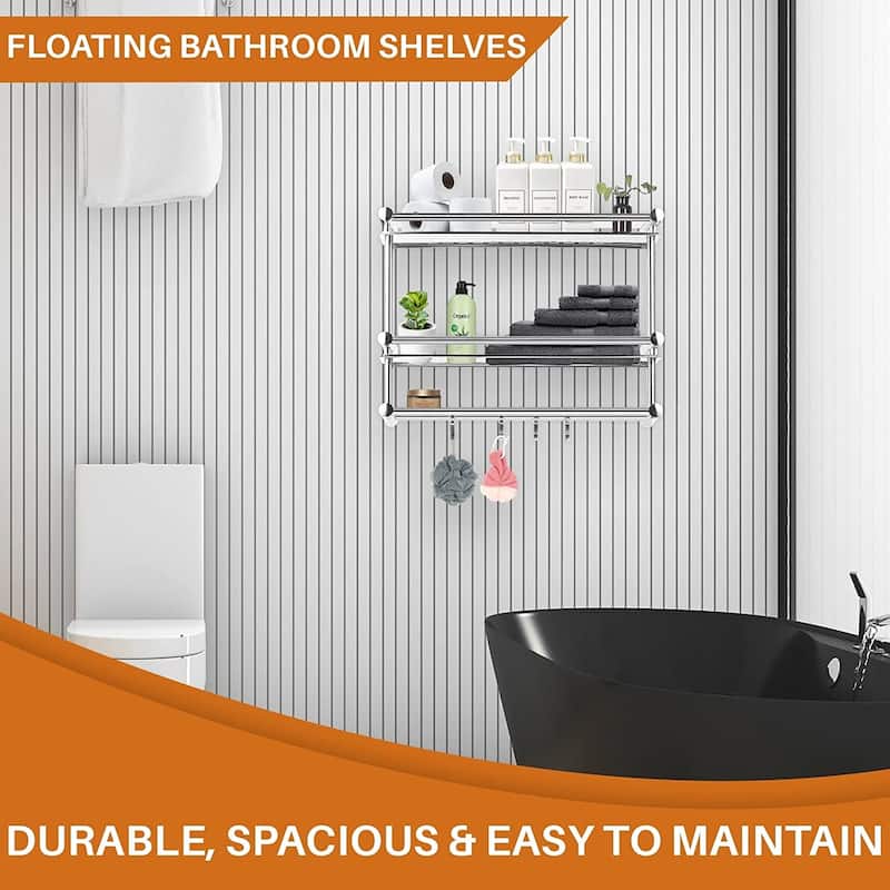 Cheer Collection 2 Tier Wall Mounted Shower Caddy