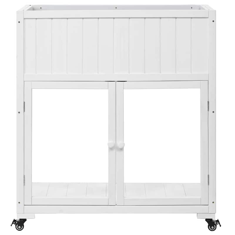 35.4''x17.7''x37.4'' Patio Mini Wood Cold Frame Compact 2 Doors Garden Greenhouse
