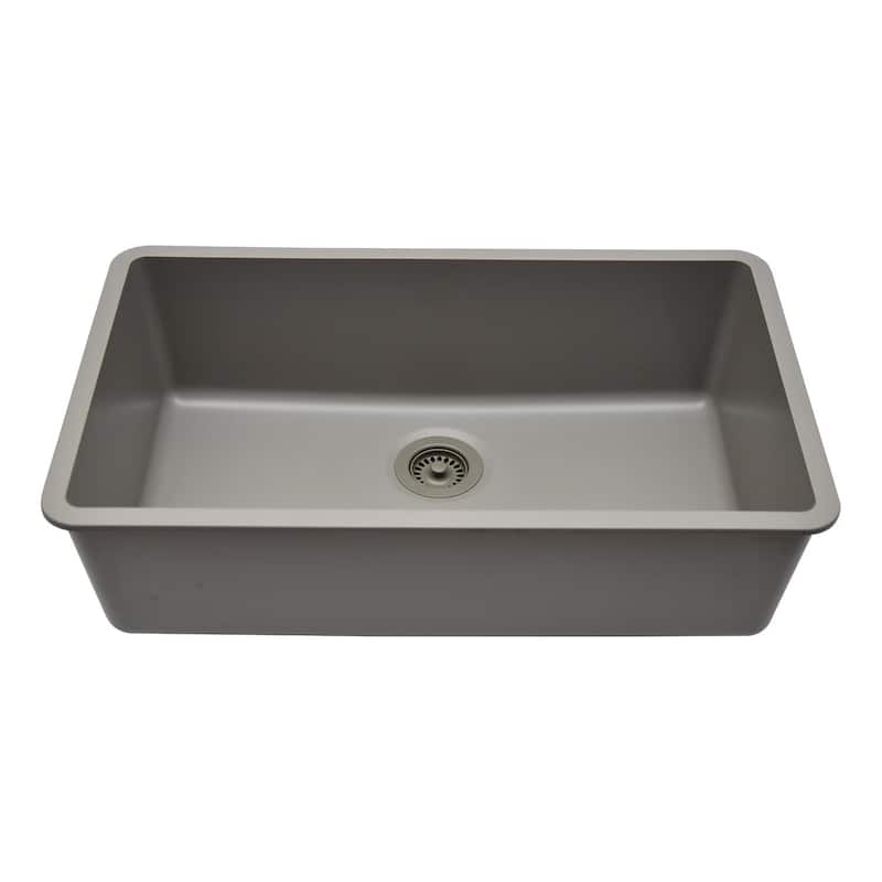 Lexicon Drop-In Quartz 32 Inch Single Bowl Kitchen Sink Kit - 32"x19"