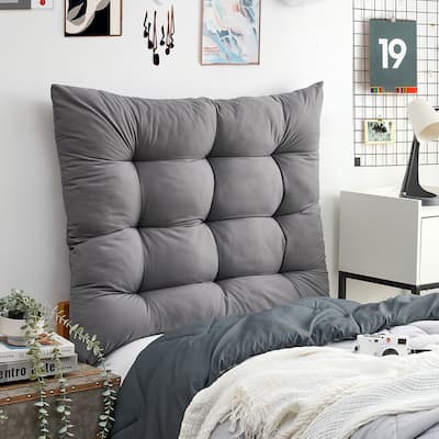 Rainha - Puffy Tufted College Headboard - Real Gray