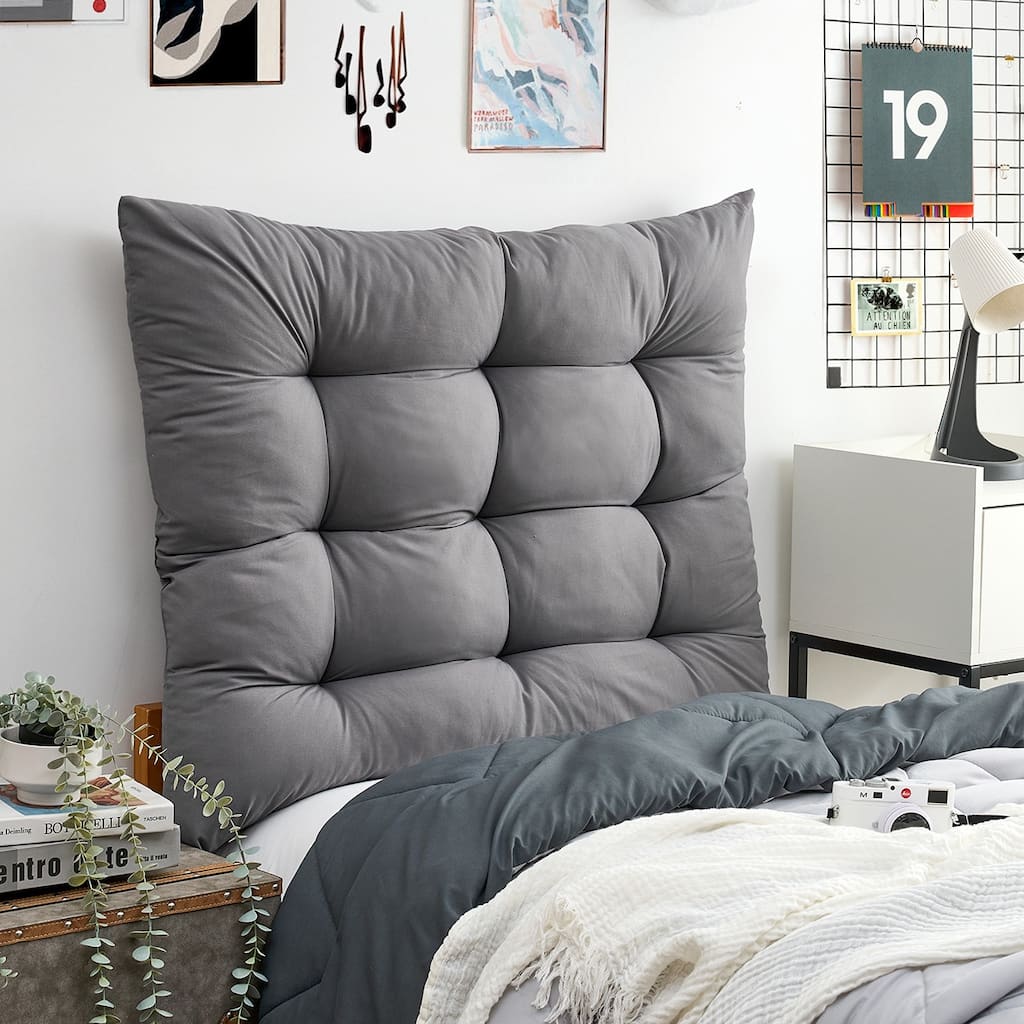 Rainha - Puffy Tufted College Headboard - Real Gray