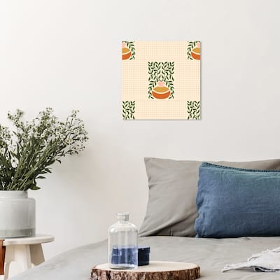Wynwood Studio Canvas Floral and Botanical One Center Table II Green and Army Green Scandinavian Wall Art Canvas Print