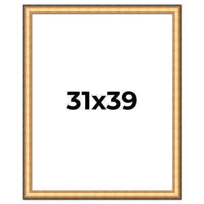 31x39 Frame Gold Plein Aire Solid Wood Picture Frame Width 2 Inches |
