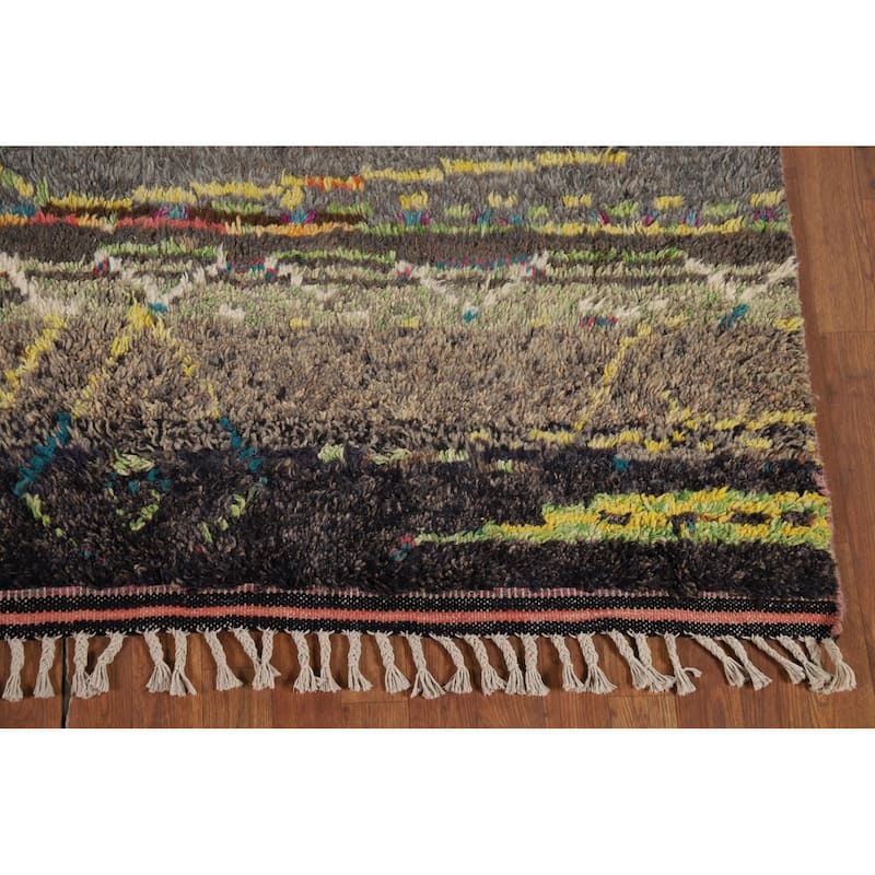 Plush Moroccan Style Area Rug Handmade Oriental Wool Carpet - 5'9" x 9'7"