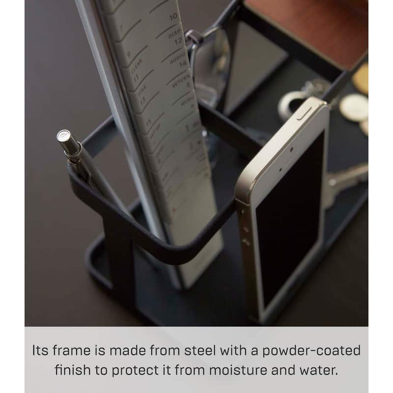 Yamazaki Home Desk Organizer, Steel - L 3.82 x W 9.65 x H 4.45 inches