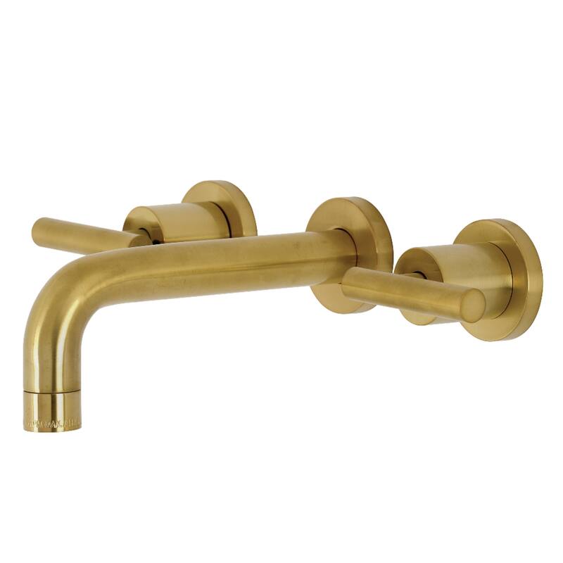 Manhattan Two-Handle 3-Hole Wall Mount Bathroom Faucet - Brushed Brass