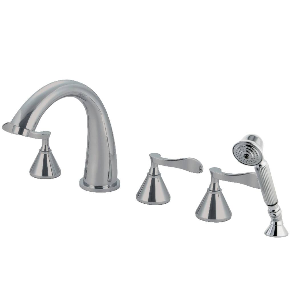 Kingston Brass Century 5-Hole Deck Mount Roman Tub Faucet with Hand Shower