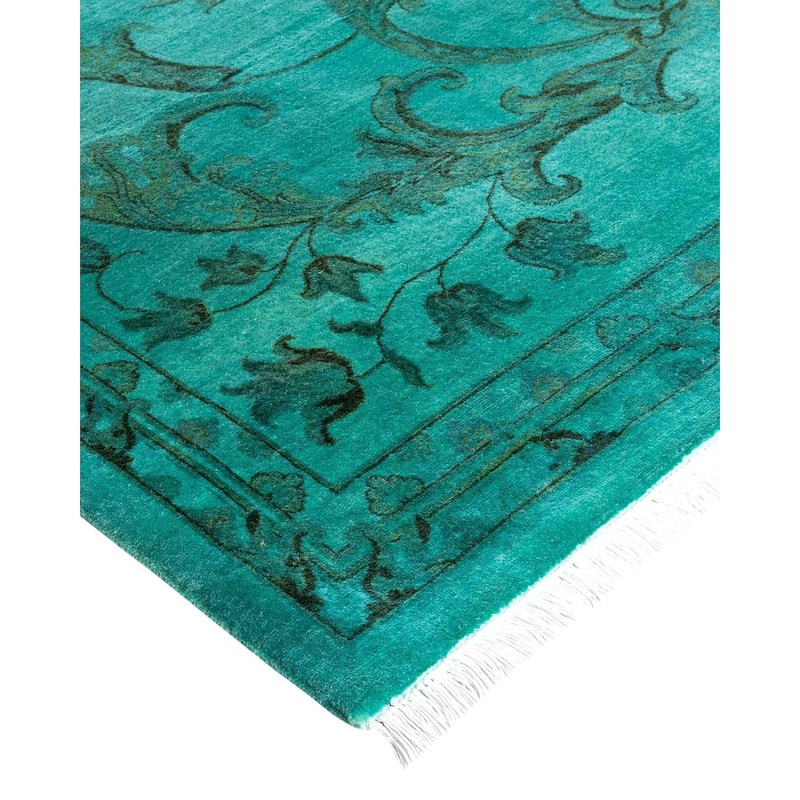 Contemporary Overdyed Wool Hand Knotted Area Rug - 6' 9" x 9' 10"