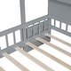 preview thumbnail 13 of 30, Multifunctional Twin Size House Bed with Upholstered Sofa, Charging Station, Wireless Charging, Shelves, Drawers and Light Strip