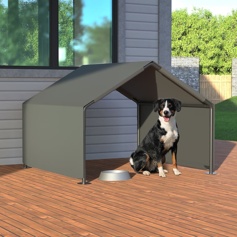 Outdoor Portable Waterproof UV Proof Pet Tent Dog House Sunshade with Ventilation for Small and Medium Dogs - Grey