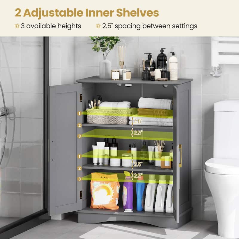 Costway Floor Storage Cabinet Modern Storage Organizer with Adjustable - See Details