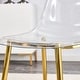 preview thumbnail 15 of 19, Modern Kitchen Chairs with Transparent Seat, Armless Accent Side Chairs with Metal Legs for Dining Room, Living Room