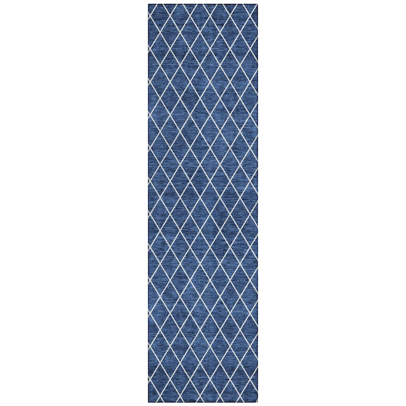 Machine Washable Indoor/ Outdoor Chantille Diamond Trellis Rug