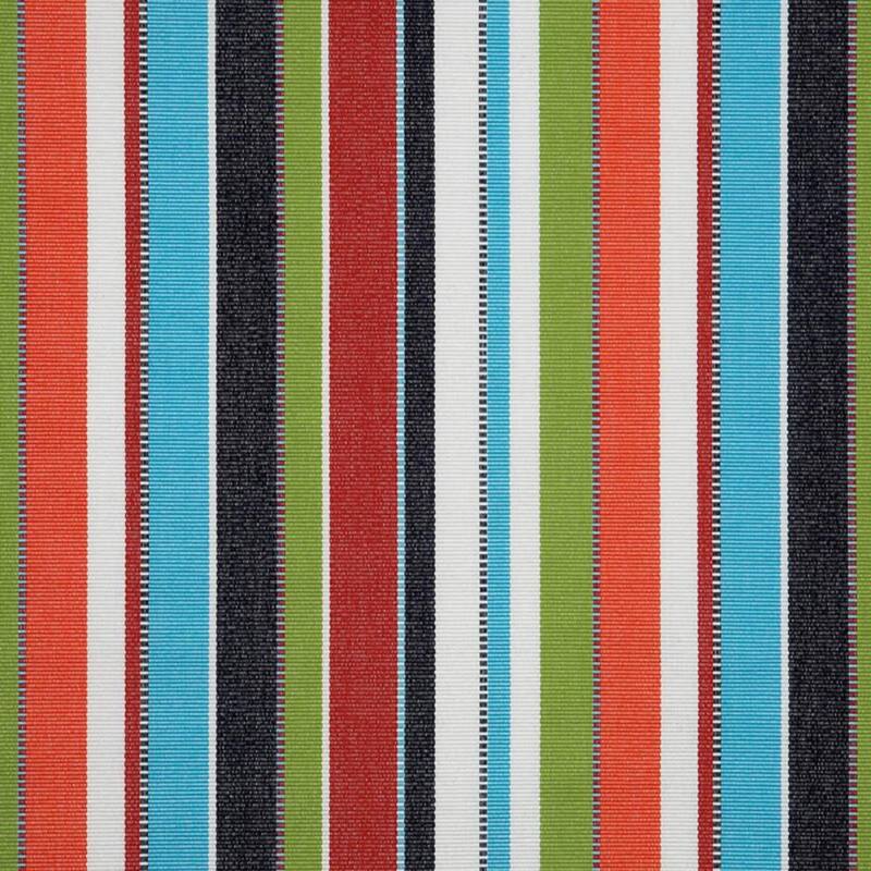 Sunbrella Stripe Fabric 1-Piece Indoor/Outdoor Wicker Seat Pad, 18"W x 18"L