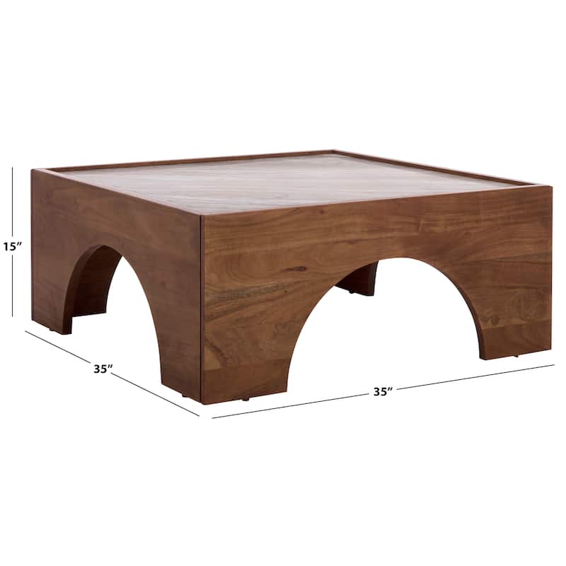 SAFAVIEH Couture Jaslina Marble Top Coffee Table - 35"W x 35"D x 15"H