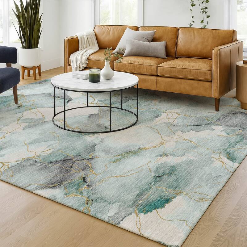 Machine Washable Indoor/ Outdoor Modern Brighton Chantille Rug