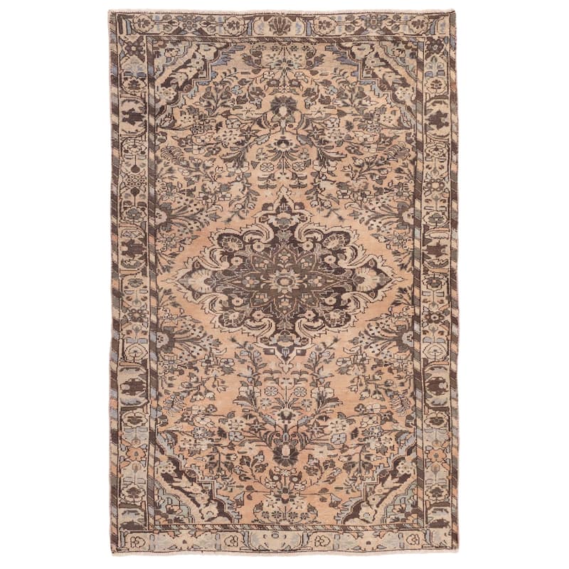 ECARPETGALLERY Hand-knotted Antalya Vintage Copper Wool Rug - 4'2 x 6'8