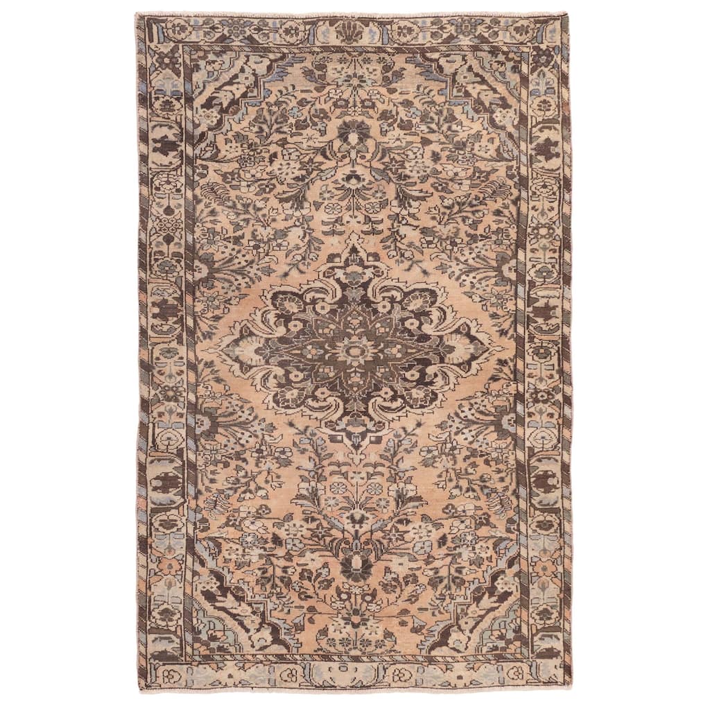 ECARPETGALLERY Hand-knotted Antalya Vintage Copper Wool Rug - 4'2 x 6'8