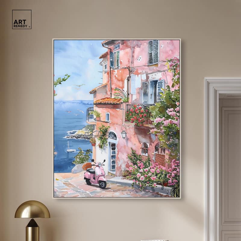 Lush Coastal Villa II Canvas by Art Remedy