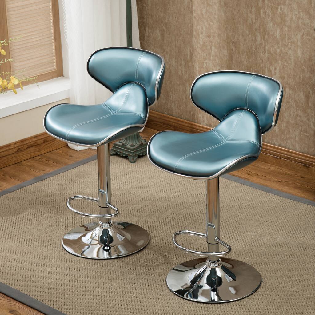 Bistro Counter Barstool Dining Chair Reception Chair (Set of 2, Blue)