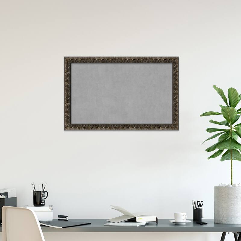 Amanti Art Intaglio Embossed Black Framed Magnetic Board