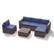 preview thumbnail 16 of 18, 6-piece Outdoor Wicker Sectional Sofa Set