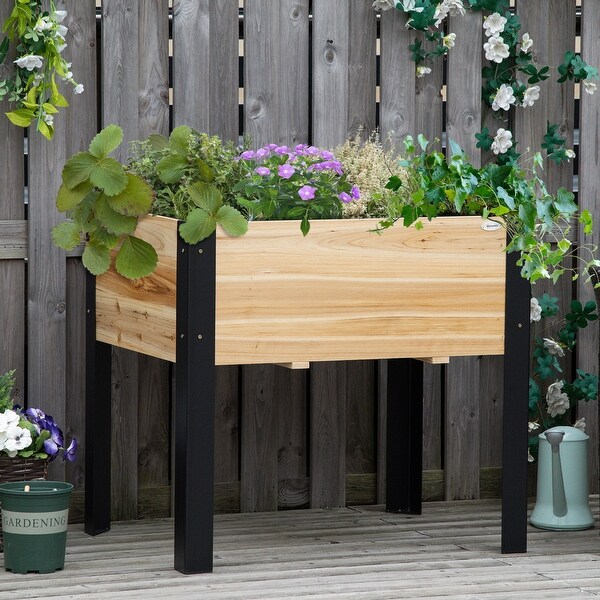 Outsunny 32'' x 24'' x 29'' Raised Garden Bed, Metal Legs
