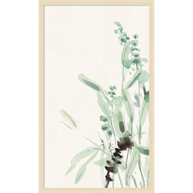 Amanti Art Framed Fabric Pinboard Grasses III on Linen by Katrina Pete Printed Bulletin Board - Board Size 21 x 36