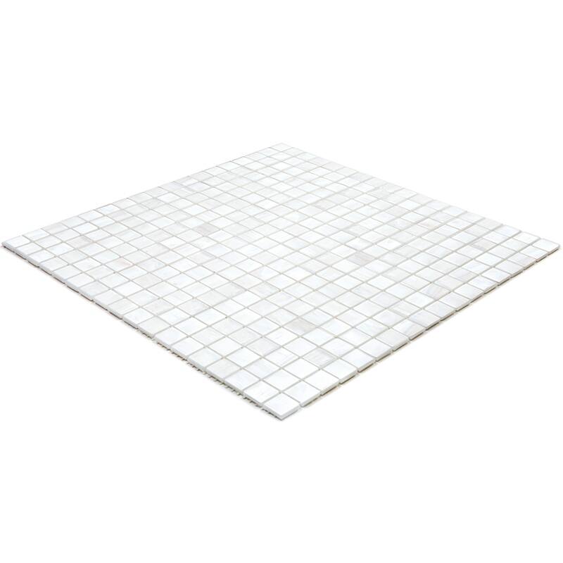 Apollo tile 12" x 12" Skosh Glossy White Dove Glass Tile (18.69 sq ft/case) - 20 Pack